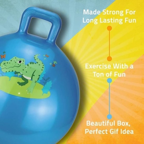 MiniSteps Sit & Bounce Hop Ball for Kids Indoor & Outdoor Jumping Toy, Durable Rubber Bouncing Ball (Size 56cm/22 Inch, Multicolor)