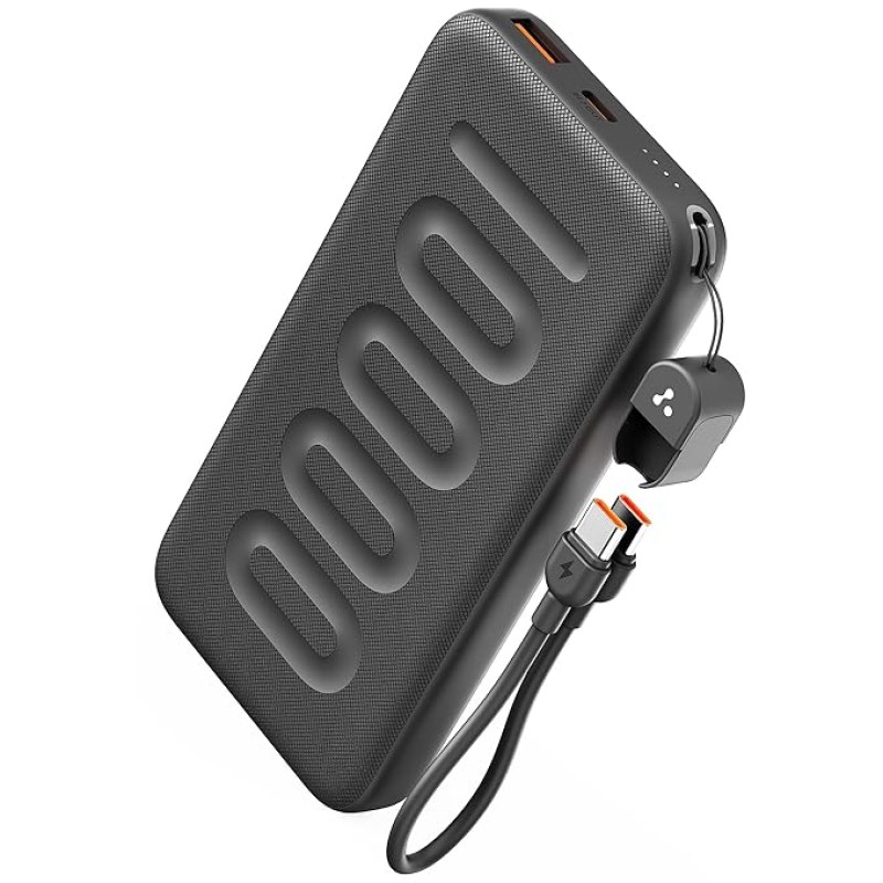 Ambrane 10000mAh Slim & Compact Powerbank with in-Build Type C Cable, 22.5W Fast Charging, USB & Type C Output, Power Delivery, Quick Charge for iPhone, Android & Tablets, Earbuds, (Stylo N10,Black) Ambrane 10000mAh Slim & Compact Powerbank with in-Build Type C Cable, 22.5W Fast Charging, USB & Type C Output, Power Delivery, Quick Charge for iPhone, Android & Tablets, Earbuds, (Stylo N10,Black)