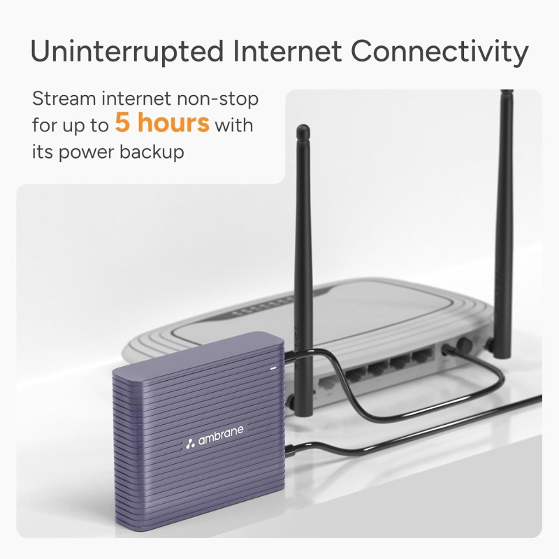 (Refurbished) Ambrane Mini Powerbank/UPS 12V WiFi Router Modem, Backup Upto 5 Hours, 3x2000mAh = 6000mAh Battery | Output up to 2A, WiFi Router Power Backup for Electricity Cuts,Portable Ups (CyberVolt 2,Purple) (Refurbished) Ambrane Mini Powerbank/UPS 12V WiFi Router Modem, Backup Upto 5 Hours, 3x2000mAh = 6000mAh Battery | Output up to 2A, WiFi Router Power Backup for Electricity Cuts,Portable Ups (CyberVolt 2,Purple)