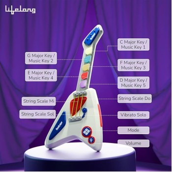 Lifelong Cuppy Kids Electric Guitar - 4 Modes| Musical Instrument Toy for Beginners, Ideal for Boys & Girls | Educational & Fun Learning Toy, Small Guitar, Ideal for Early Music Learning for 1+ Years Lifelong Cuppy Kids Electric Guitar - 4 Modes| Musical Instrument Toy for Beginners, Ideal for Boys & Girls | Educational & Fun Learning Toy, Small Guitar, Ideal for Early Music Learning for 1+ Years