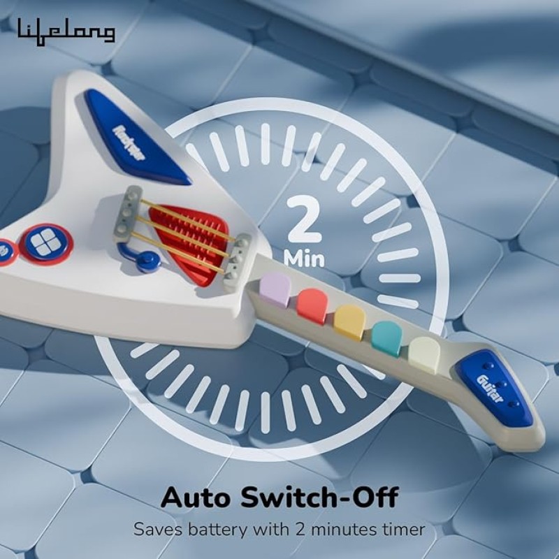 Lifelong Cuppy Kids Electric Guitar - 4 Modes| Musical Instrument Toy for Beginners, Ideal for Boys & Girls | Educational & Fun Learning Toy, Small Guitar, Ideal for Early Music Learning for 1+ Years