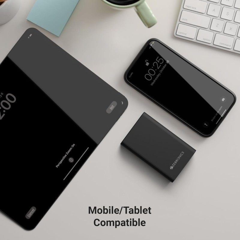 (Refurbished) ZEBRONICS 20000 mAh Compact Power Bank, 22.5W Super Fast Charging, PD3.0 (PPS), Dual Type-C & USB-A, LED Indicator, Metal Body, for All Mobiles, Tablet & Other Devices EnergiTank 20MR1 (Midnight)