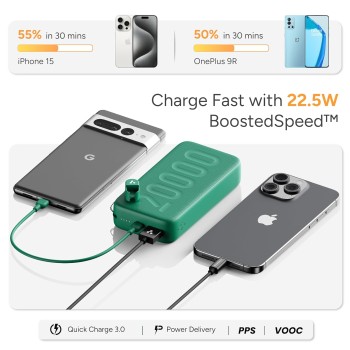 (Refurbished) Ambrane 20000mAh Powerbank with in-Build Type C Cable, 22.5W Fast Charging, USB & Type C Output, Power Delivery, Quick Charge for iPhone, Android Mobile & Tablets, Earbuds, (Stylo N20, Black) (Refurbished) Ambrane 20000mAh Powerbank with in-Build Type C Cable, 22.5W Fast Charging, USB & Type C Output, Power Delivery, Quick Charge for iPhone, Android Mobile & Tablets, Earbuds, (Stylo N20, Black)