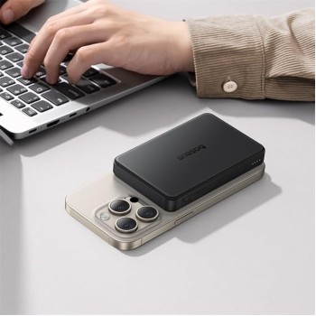 Baseus Airpow II 10000mAh 22.5W Magnetic Wireless Power Bank � Qi2 Certified, MagSafe Compatible, USB-C PD Fast Charging � Cosmic Black