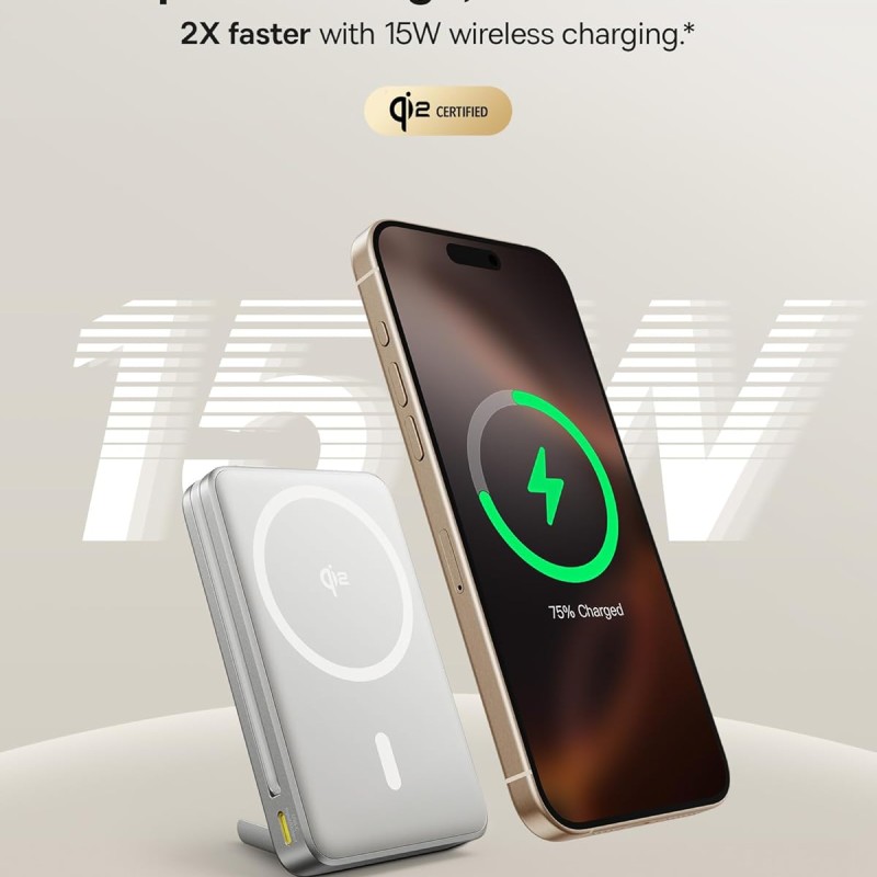 Baseus Nomos Qi2 10000mAh 45W Magnetic Wireless Power Bank � Built-in USB-C Cable, PD Fast Charging, Kickstand Design � Lunar Gray Baseus Nomos Qi2 10000mAh 45W Magnetic Wireless Power Bank � Built-in USB-C Cable, PD Fast Charging, Kickstand Design � Lunar Gray