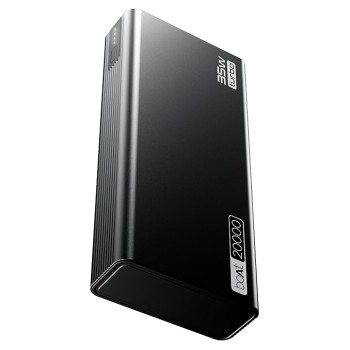 boAt Newly Launched PB435 Turbo 35W Power Bank with 20000mAh Battery, 35W 2-Way Super Fast Charging | 12-Layer Smart IC Protection | Triple Output & Dual Input in Sleek Aluminium Casing(Onyx Black)