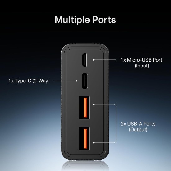 boAt Newly Launched PB435 Turbo 35W Power Bank with 20000mAh Battery, 35W 2-Way Super Fast Charging | 12-Layer Smart IC Protection | Triple Output & Dual Input in Sleek Aluminium Casing(Onyx Black)