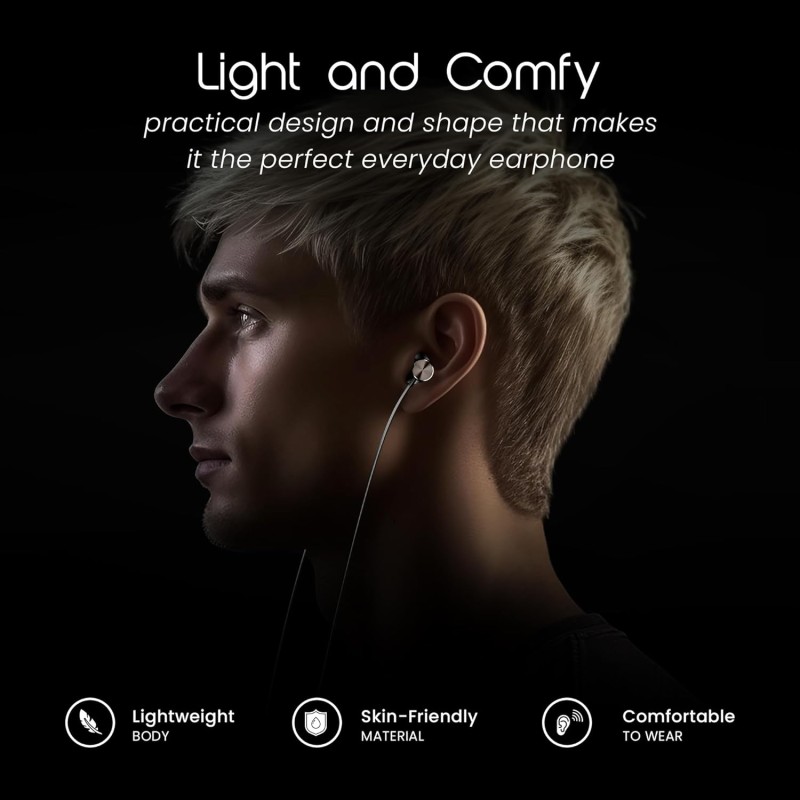 (Refurbished) HAMMER Nova in Ear C Type Earphones Wired with Mic,13mm Driver, in-line Control, Metallic Built, Powerful Bass, Comfortable & Lightweight (Black) (Refurbished) HAMMER Nova in Ear C Type Earphones Wired with Mic,13mm Driver, in-line Control, Metallic Built, Powerful Bass, Comfortable & Lightweight (Black)