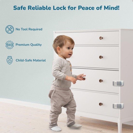 R for Rabbit Protector Plus Drawer Locker for Kids (1 Unit) | Premium Cabinets Door & Cupboard Lock | Wardrobe Child Safety Proofing Drawer Locks