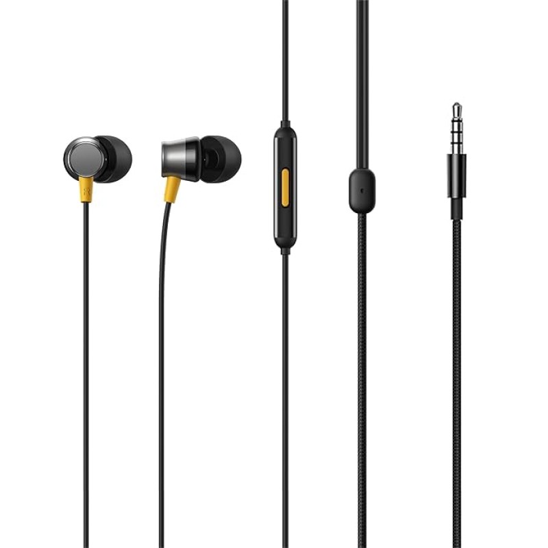 realme Buds 3 (3.5 mm) Wired in Ear Earphones with Mic (Black)