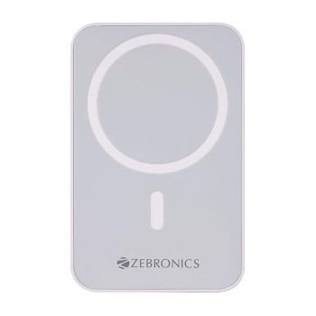 ZEBRONICS MW63 Wireless Power Bank, 10000 mAh, Rapid Charge, Magsafe, Outputs - 20W Wired | 15W Wireless, Type C PD, Built in Protections, LED Indicator, Compatible with iPhone, Made in India