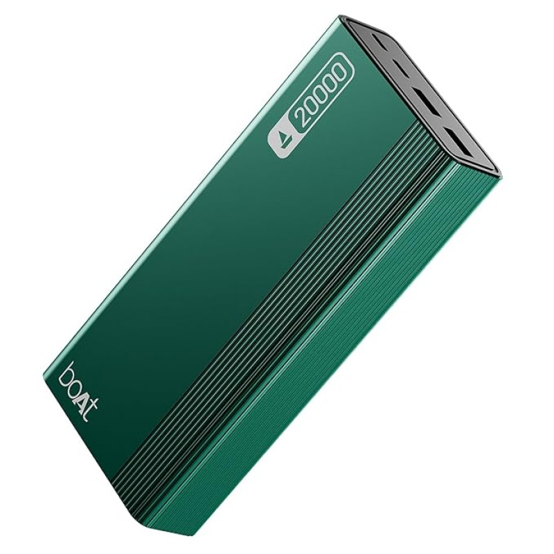 boAt Energyshroom PB401 20000mAh Power Bank| Micro USB and Type C (2-Way Input Ports), 22.5W, 3X Output Ports, Compatible with Tablets, Smartphones, Earbuds, Smartwatch (Pine Green) boAt Energyshroom PB401 20000mAh Power Bank| Micro USB and Type C (2-Way Input Ports), 22.5W, 3X Output Ports, Compatible with Tablets, Smartphones, Earbuds, Smartwatch (Pine Green)
