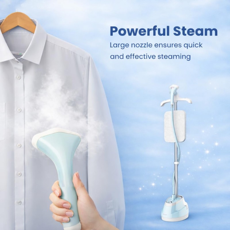 Iron for Clothes | Wego Garment Steamer Vertical Standing Iron 1.6L Water Tank | 10 Steam Settings 2000W Powerful Garment Steamer with Stand 35g/min Steam 45 Sec | 1 year warranty Blue/Green Iron for Clothes | Wego Garment Steamer Vertical Standing Iron 1.6L Water Tank | 10 Steam Settings 2000W Powerful Garment Steamer with Stand 35g/min Steam 45 Sec | 1 year warranty Blue/Green