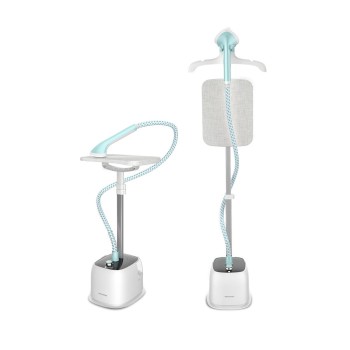 Iron for Clothes | Plutus Garment Steamer Vertical Standing Iron 1.6L Water Tank | 10 Steam Setting 2000W Powerful Garment Steamer with 35g/min Continuous Steam 45 Sec 1 year warranty White/Grey