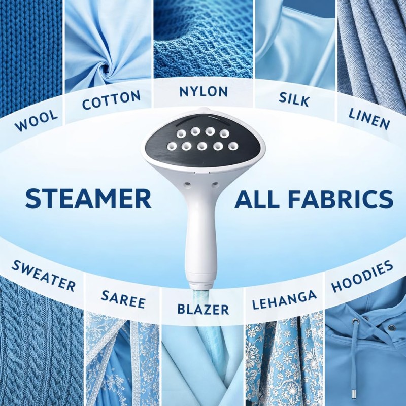 Iron for Clothes | Plutus Garment Steamer Vertical Standing Iron 1.6L Water Tank | 10 Steam Setting 2000W Powerful Garment Steamer with 35g/min Continuous Steam 45 Sec 1 year warranty White/Grey Iron for Clothes | Plutus Garment Steamer Vertical Standing Iron 1.6L Water Tank | 10 Steam Setting 2000W Powerful Garment Steamer with 35g/min Continuous Steam 45 Sec 1 year warranty White/Grey