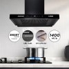 AERIS Pro T Kitchen Chimney 60cm 1400 m³/hr Suction | Auto Clean Chimney | Touch & Motion Sensor Control Black Finish | Wall Mounted Hood (1 Years Comprehensive Warranty + 5 Years on Motor) AERIS Pro T Kitchen Chimney 60cm 1400 m³/hr Suction | Auto Clean Chimney | Touch & Motion Sensor Control Black Finish | Wall Mounted Hood (1 Years Comprehensive Warranty + 5 Years on Motor)