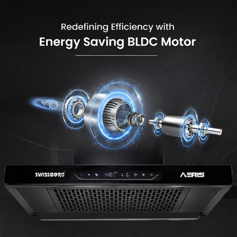 AERIS Pro T Shape Kitchen Chimney 60cm 1800 m³/hr Suction BLDC Motor | Smart Auto Clean Chimney | Touch & Gesture Control Wall Mount Hood | 1 Years Comprehensive Warranty + 10 Years on Motor AERIS Pro T Shape Kitchen Chimney 60cm 1800 m³/hr Suction BLDC Motor | Smart Auto Clean Chimney | Touch & Gesture Control Wall Mount Hood | 1 Years Comprehensive Warranty + 10 Years on Motor