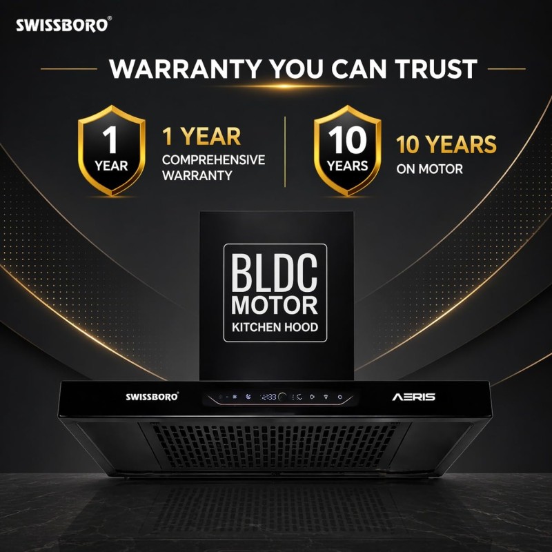 AERIS Pro T Shape Kitchen Chimney 60cm 1800 m³/hr Suction BLDC Motor | Smart Auto Clean Chimney | Touch & Gesture Control Wall Mount Hood | 1 Years Comprehensive Warranty + 10 Years on Motor AERIS Pro T Shape Kitchen Chimney 60cm 1800 m³/hr Suction BLDC Motor | Smart Auto Clean Chimney | Touch & Gesture Control Wall Mount Hood | 1 Years Comprehensive Warranty + 10 Years on Motor