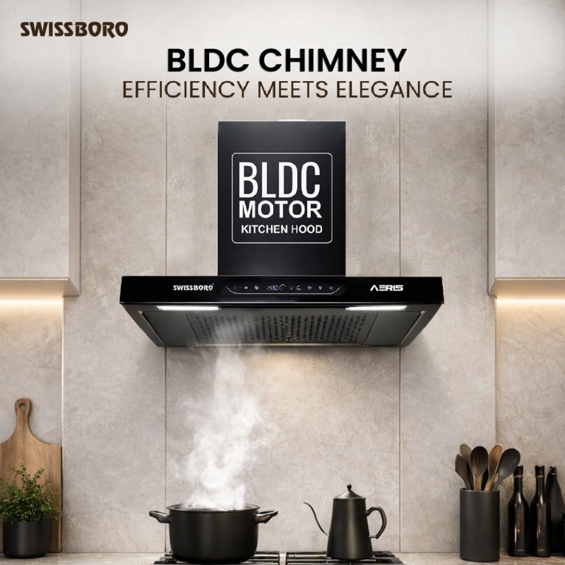 AERIS Pro T Shape Kitchen Chimney 60cm 1800 m³/hr Suction BLDC Motor | Smart Auto Clean Chimney | Touch & Gesture Control Wall Mount Hood | 1 Years Comprehensive Warranty + 10 Years on Motor AERIS Pro T Shape Kitchen Chimney 60cm 1800 m³/hr Suction BLDC Motor | Smart Auto Clean Chimney | Touch & Gesture Control Wall Mount Hood | 1 Years Comprehensive Warranty + 10 Years on Motor