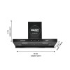 AERIS 90 cm 1400 m³/hr Suction T Shape Kitchen Chimney Smart Clean Technology Auto Clean Hood Touch Control Panel Wall Mounted Black Finish 1 Years Comprehensive + 5 Years on Motor Warranty AERIS 90 cm 1400 m³/hr Suction T Shape Kitchen Chimney Smart Clean Technology Auto Clean Hood Touch Control Panel Wall Mounted Black Finish 1 Years Comprehensive + 5 Years on Motor Warranty