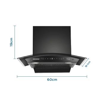 FINIX Curve Kitchen Chimney 60cm 1350 m³/hr Suction | Smart Clean Technology Curved Glass Design | Touch & Control Auto Clean Chimney | (1 Year Comprehensive Warranty + 5 Years on Motor) FINIX Curve Kitchen Chimney 60cm 1350 m³/hr Suction | Smart Clean Technology Curved Glass Design | Touch & Control Auto Clean Chimney | (1 Year Comprehensive Warranty + 5 Years on Motor)