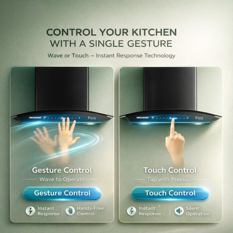 FINIX Curve Kitchen Chimney 60cm 1350 m³/hr Suction | Smart Clean Technology Curved Glass Design | Touch & Control Auto Clean Chimney | (1 Year Comprehensive Warranty + 5 Years on Motor) FINIX Curve Kitchen Chimney 60cm 1350 m³/hr Suction | Smart Clean Technology Curved Glass Design | Touch & Control Auto Clean Chimney | (1 Year Comprehensive Warranty + 5 Years on Motor)