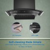 FINIX Curve Kitchen Chimney 60cm 1350 m³/hr Suction | Smart Clean Technology Curved Glass Design | Touch & Control Auto Clean Chimney | (1 Year Comprehensive Warranty + 5 Years on Motor) FINIX Curve Kitchen Chimney 60cm 1350 m³/hr Suction | Smart Clean Technology Curved Glass Design | Touch & Control Auto Clean Chimney | (1 Year Comprehensive Warranty + 5 Years on Motor)
