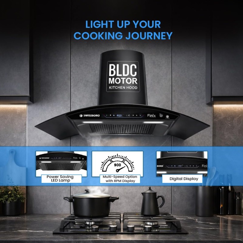 FINIX Pro Curve Kitchen Chimney 90cm 1800 m³/hr Powerful Suction | BLDC Motor Auto Clean Chimney | Touch & Motion Sensor Control | (1 Year Comprehensive Warranty + 10 Years on Motor) FINIX Pro Curve Kitchen Chimney 90cm 1800 m³/hr Powerful Suction | BLDC Motor Auto Clean Chimney | Touch & Motion Sensor Control | (1 Year Comprehensive Warranty + 10 Years on Motor)