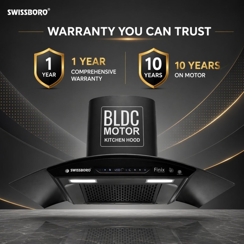 FINIX Pro Curve Kitchen Chimney 90cm 1800 m³/hr Powerful Suction | BLDC Motor Auto Clean Chimney | Touch & Motion Sensor Control | (1 Year Comprehensive Warranty + 10 Years on Motor) FINIX Pro Curve Kitchen Chimney 90cm 1800 m³/hr Powerful Suction | BLDC Motor Auto Clean Chimney | Touch & Motion Sensor Control | (1 Year Comprehensive Warranty + 10 Years on Motor)