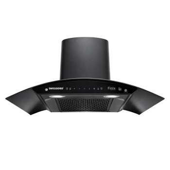 FINIX Pro Curve Kitchen Chimney 90cm 1400 m³/hr Powerful Suction | Auto Clean Chimney Touch & Motion Sensor Control | (1 Year Comprehensive Warranty + 5 Years on Motor) Black