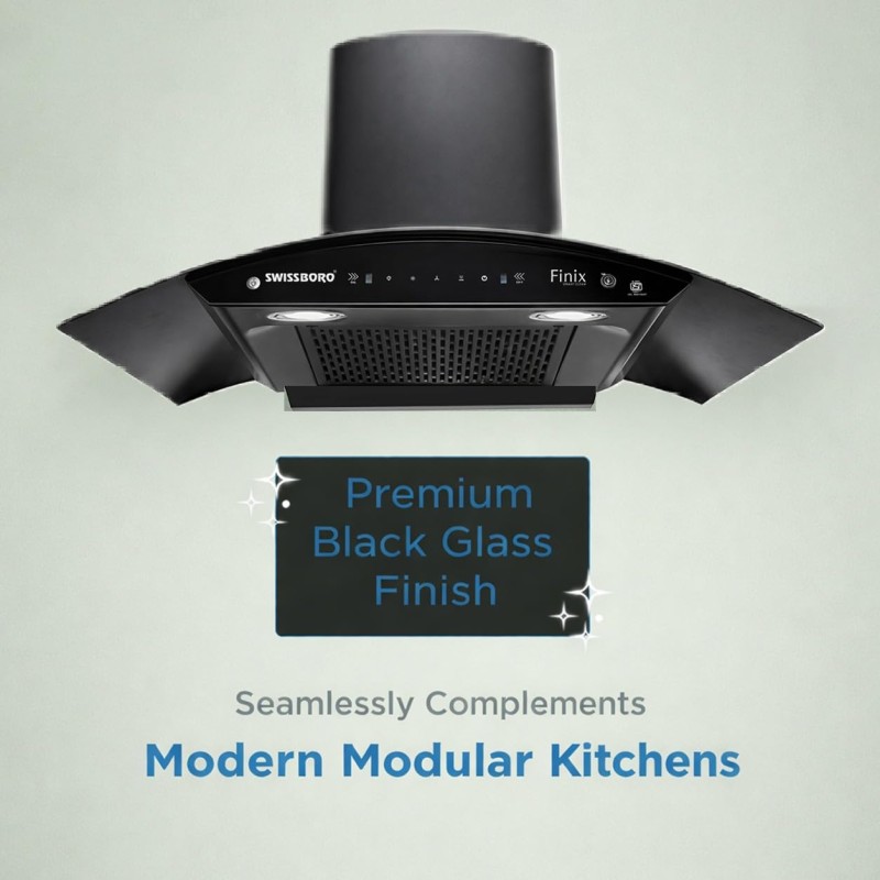 FINIX Pro Curve Kitchen Chimney 90cm 1400 m³/hr Powerful Suction | Auto Clean Chimney Touch & Motion Sensor Control | (1 Year Comprehensive Warranty + 5 Years on Motor) Black FINIX Pro Curve Kitchen Chimney 90cm 1400 m³/hr Powerful Suction | Auto Clean Chimney Touch & Motion Sensor Control | (1 Year Comprehensive Warranty + 5 Years on Motor) Black