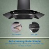 FINIX Pro Curve Kitchen Chimney 90cm 1400 m³/hr Powerful Suction | Auto Clean Chimney Touch & Motion Sensor Control | (1 Year Comprehensive Warranty + 5 Years on Motor) Black FINIX Pro Curve Kitchen Chimney 90cm 1400 m³/hr Powerful Suction | Auto Clean Chimney Touch & Motion Sensor Control | (1 Year Comprehensive Warranty + 5 Years on Motor) Black