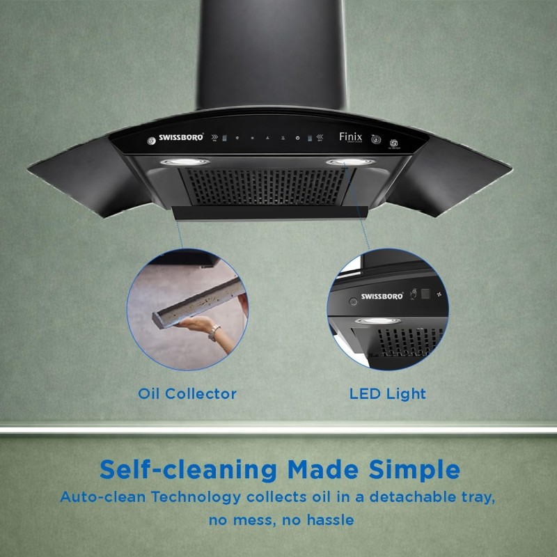 FINIX Pro Curve Kitchen Chimney 90cm 1400 m³/hr Powerful Suction | Auto Clean Chimney Touch & Motion Sensor Control | (1 Year Comprehensive Warranty + 5 Years on Motor) Black FINIX Pro Curve Kitchen Chimney 90cm 1400 m³/hr Powerful Suction | Auto Clean Chimney Touch & Motion Sensor Control | (1 Year Comprehensive Warranty + 5 Years on Motor) Black