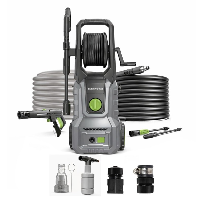 Senkai Impreza MAXX High Pressure Car Washer Pump(with Pressure Adjustment) | 1800 Watts Motor,140 Bar Pressure | 7.0L/Min Flow Rate | 8m Outlet Hose Upright Design with Wheels Car Cleaning Purpose Senkai Impreza MAXX High Pressure Car Washer Pump(with Pressure Adjustment) | 1800 Watts Motor,140 Bar Pressure | 7.0L/Min Flow Rate | 8m Outlet Hose Upright Design with Wheels Car Cleaning Purpose
