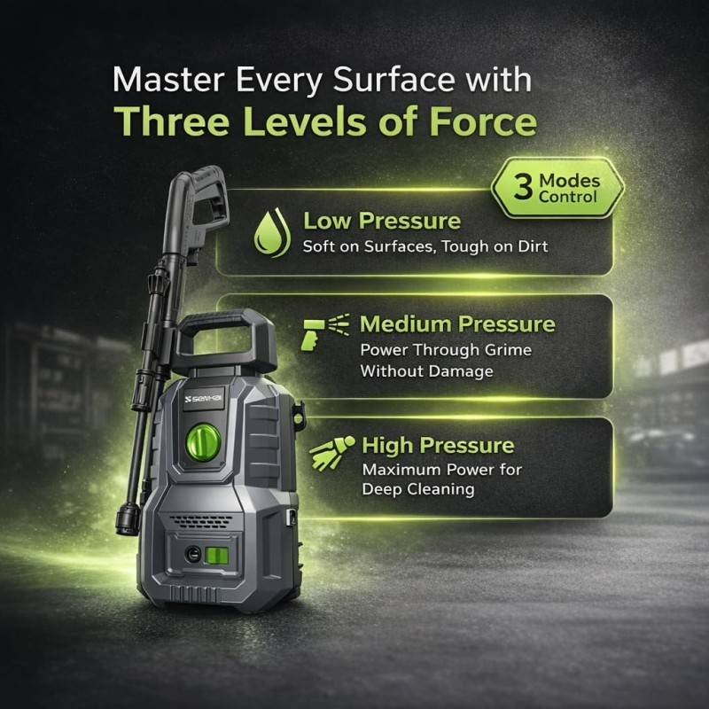 Senkai Impreza Car Washer High Pressure | 1600W & 130 Bar Powerful Motor | Max Pressure 6.5 L/min Flow Rate with On/Off Switch | 5m Outlet Hose Pressure Washer for car Bike and Home Cleaning
