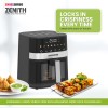 Zenith Digital Air Fryer 5L & 1400W Power | uses up to 90% less fat 8 Presets Touch Control Rapid Air Technology | See-Through Window Timer & Temperature Control | Oil-Free Healthy Cooking Zenith Digital Air Fryer 5L & 1400W Power | uses up to 90% less fat 8 Presets Touch Control Rapid Air Technology | See-Through Window Timer & Temperature Control | Oil-Free Healthy Cooking