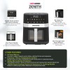 Zenith Digital Air Fryer 5L & 1400W Power | uses up to 90% less fat 8 Presets Touch Control Rapid Air Technology | See-Through Window Timer & Temperature Control | Oil-Free Healthy Cooking Zenith Digital Air Fryer 5L & 1400W Power | uses up to 90% less fat 8 Presets Touch Control Rapid Air Technology | See-Through Window Timer & Temperature Control | Oil-Free Healthy Cooking