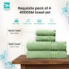 Requisite 4 Pc Large Towel Set | 2 Bath Towels (70 x 147 cm) & 2 Hand Towels (40 x 60 cm), 400 GSM | 100% Pure Cotton | Bath Towels for Men, Women & Kids | Gym Towel Emerald Green