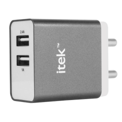 Itek Dual (2.4A 1A) Wall Adapter Grey