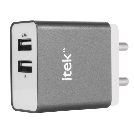 Itek Dual (2.4A 1A) Wall Adapter Grey