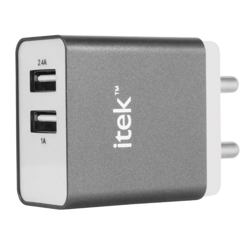 Itek Dual (2.4A 1A) Wall Adapter Grey