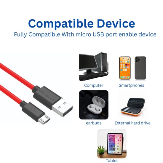 Reconnect RAMRB1001 Micro USB Charging Cable, Red