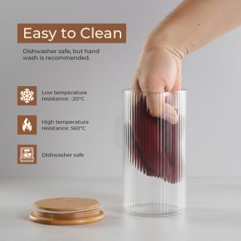Elora Bamboo Lid Borosilicate Glass Round Jar 1 pc- 500ml Elora Bamboo Lid Borosilicate Glass Round Jar 1 pc- 500ml