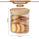 Swissboro Elora Bamboo Lid Borosilicate Glass Round Jar 1 pc- 500ml