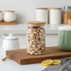 SwissBoro Elora Bamboo Lid Borosilicate Glass Round Jar 1 pc- 750ml SwissBoro Elora Bamboo Lid Borosilicate Glass Round Jar 1 pc- 750ml