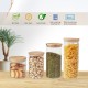 Swissboro Elora Bamboo Lid Borosilicate Glass Round Jar 1 pc-1250ml