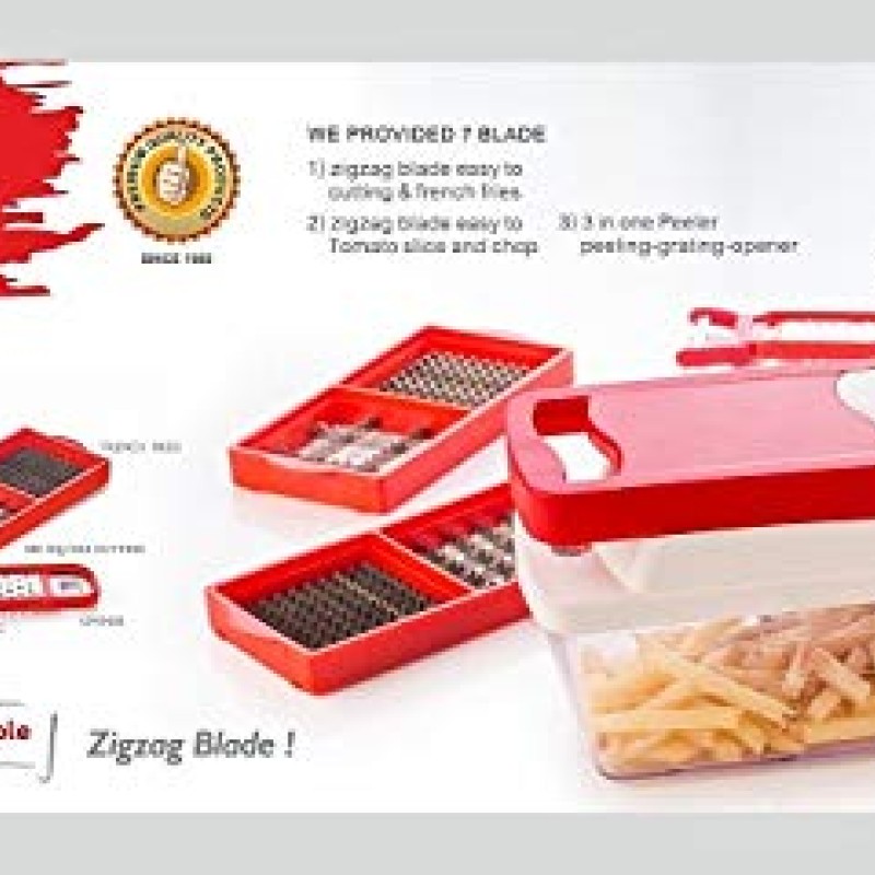 Royal 7 in 1 Multipurpose Vegetable and Fruit Chopper Cutter Grater Slicer for Kitchen, 4 Cutting Blade, 1 Vegetable Peeler, 1 Cheese Grater, 1 Bottle Opener Royal 7 in 1 Multipurpose Vegetable and Fruit Chopper Cutter Grater Slicer for Kitchen, 4 Cutting Blade, 1 Vegetable Peeler, 1 Cheese Grater, 1 Bottle Opener