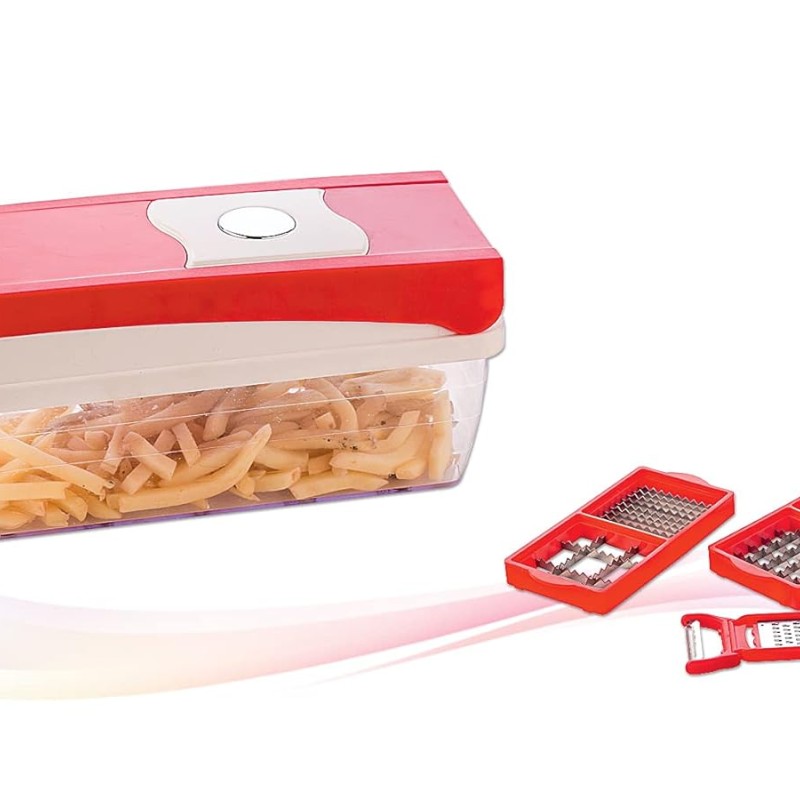 Royal 7 in 1 Multipurpose Vegetable and Fruit Chopper Cutter Grater Slicer for Kitchen, 4 Cutting Blade, 1 Vegetable Peeler, 1 Cheese Grater, 1 Bottle Opener Royal 7 in 1 Multipurpose Vegetable and Fruit Chopper Cutter Grater Slicer for Kitchen, 4 Cutting Blade, 1 Vegetable Peeler, 1 Cheese Grater, 1 Bottle Opener