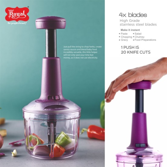 Royal Kitchenware Master Push Chopper (1000 ml)