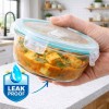 Round Glass Food Storage Container with Airtight Locking Lid | Leakproof BPA-Free Lunch Box for Men | Snap Lock Clips |Microwave Oven Freezer Dishwasher Safe Bowl for Kitchen 1Pc 620 ML Round Glass Food Storage Container with Airtight Locking Lid | Leakproof BPA-Free Lunch Box for Men | Snap Lock Clips |Microwave Oven Freezer Dishwasher Safe Bowl for Kitchen 1Pc 620 ML